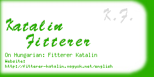 katalin fitterer business card